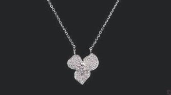 LNK971 lab-grown diamond pendant, 14KT White