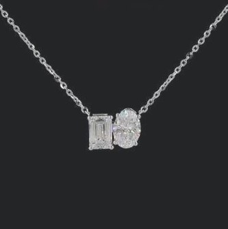 LNK977 lab-grown diamond pendant, 14KT