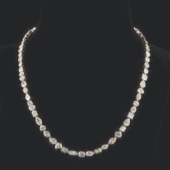 LNK988 lab-grown diamond tennis chain, 14KT